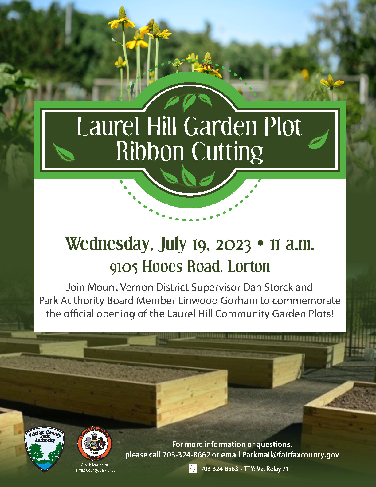 Laurel Hill Community Garden Plot Ribbon Cutting Board of Supervisors